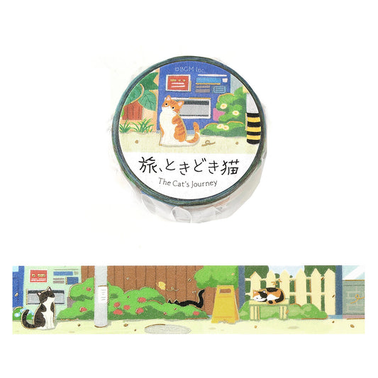 Washi tape - The Cat's Journey - Chats dans une petite rue japonaise
