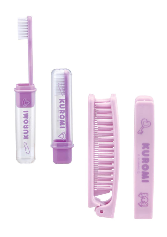 Trousse de voyage Sanrio - Kuromi brosse à dents et peigne