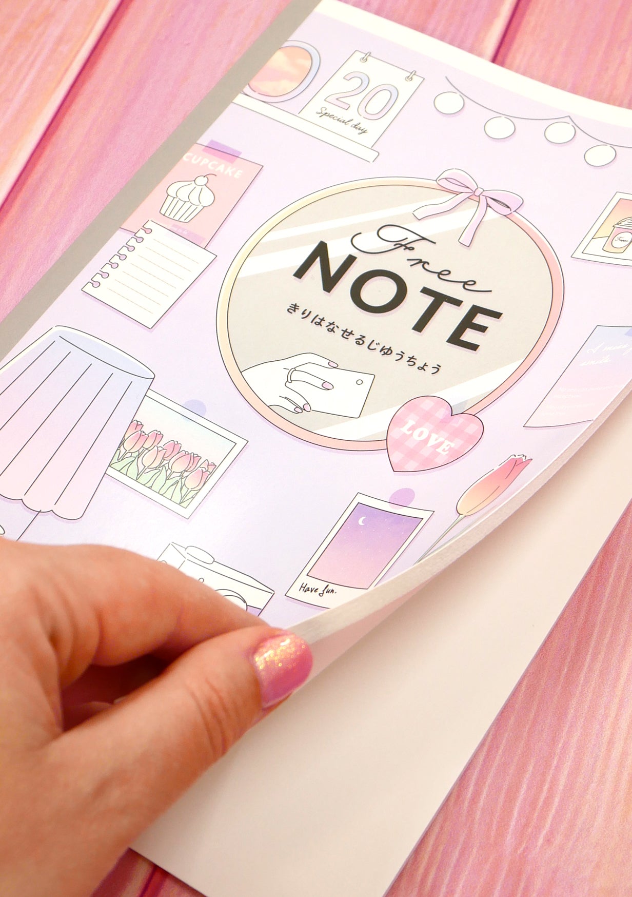 Cahier japonais avec feuilles détachables - Free Note Purple