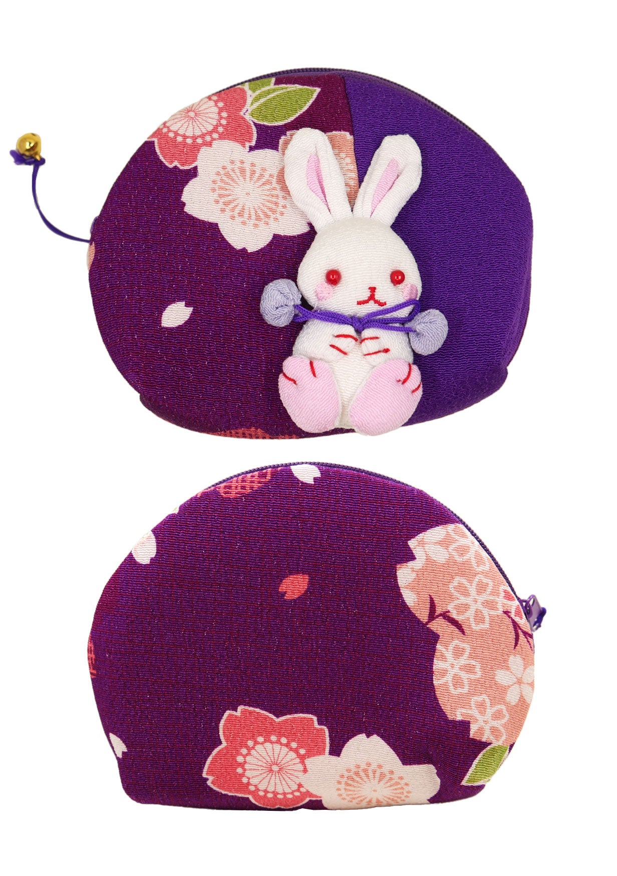 Pochette en tissu japonais - Lapin kawaii violet